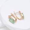 Индивидуальные овальные серьги с матовым зеленым цирконом, полые геометрические серьги для вечеринок, повседневные модные украшения