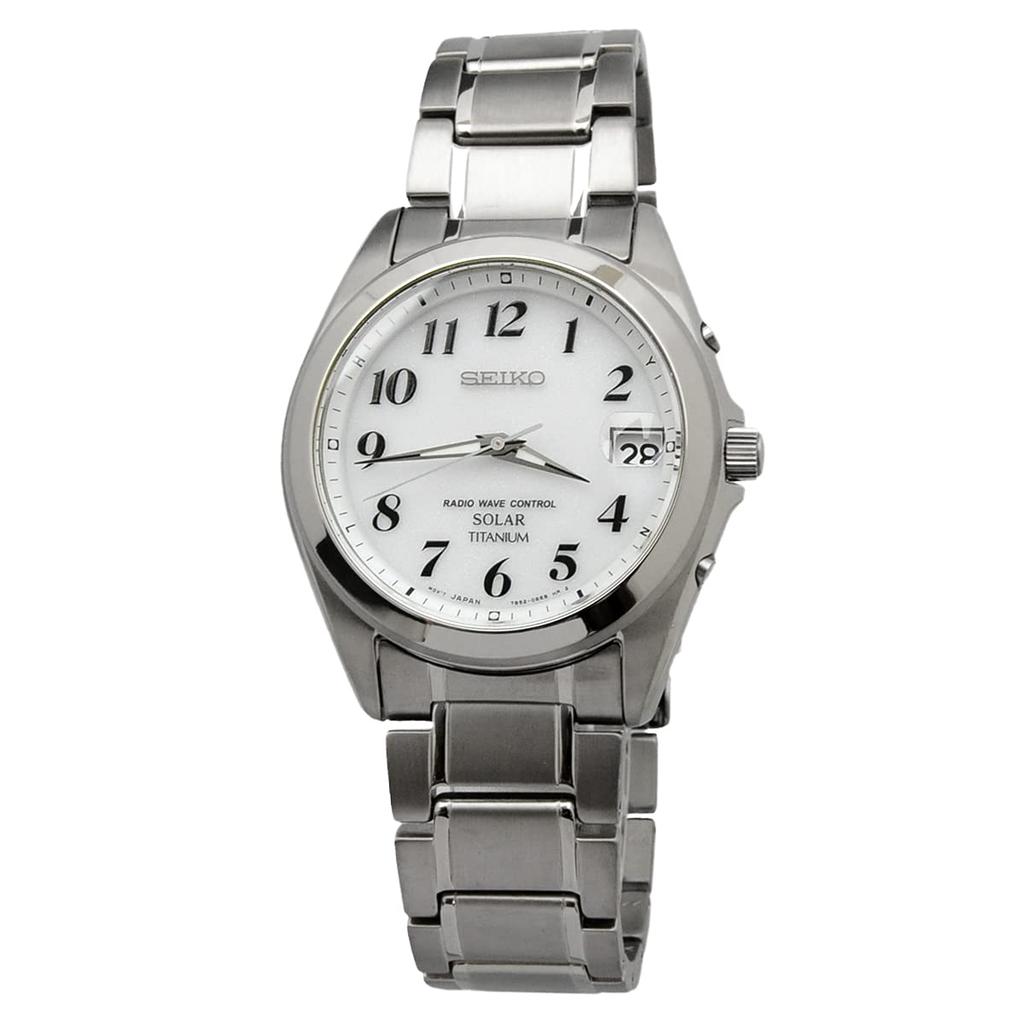Часы Seiko Selection Titanium Solar Radio с белым циферблатом SBTM223 Silver [Seiko Watch] Мужские