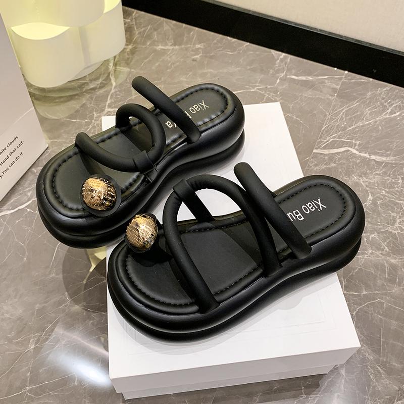 Fashion 7cm Wedge Beach Slippers for Women Summer Non Slip Platform Sandals Woman Open Toe Comfortable Female Clip Toe Flip Flops 2024