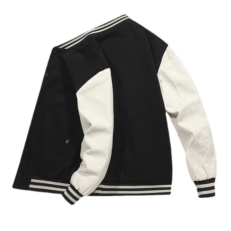 Spring and Autumn Men's New Casual Sports Flight Jacket Men's Loose Cotton Baseball Jacket Men's
