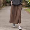 Woman Autumn Vintage Solid Color Skirt Fashion Chinese Style Elastic Waist Bridle Casual Skirt