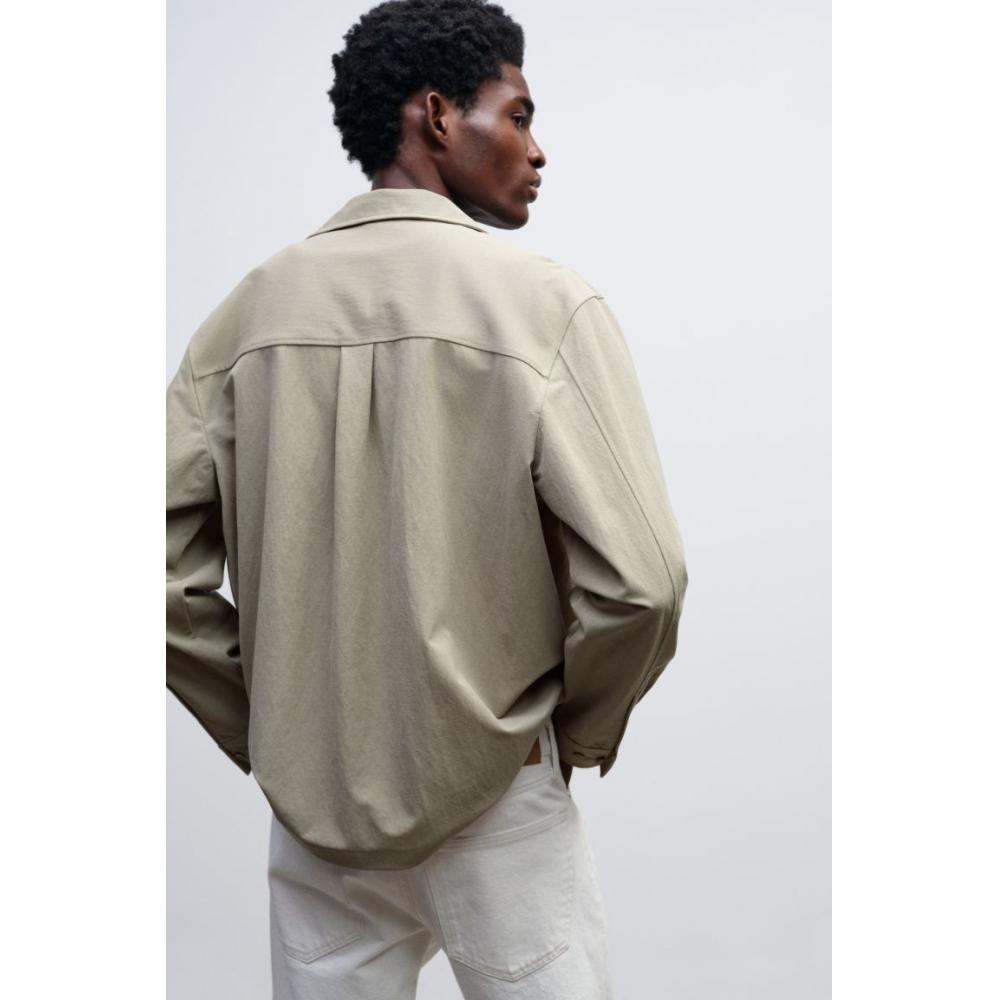 H M Utility sHirt Regular Fit kHaki Green