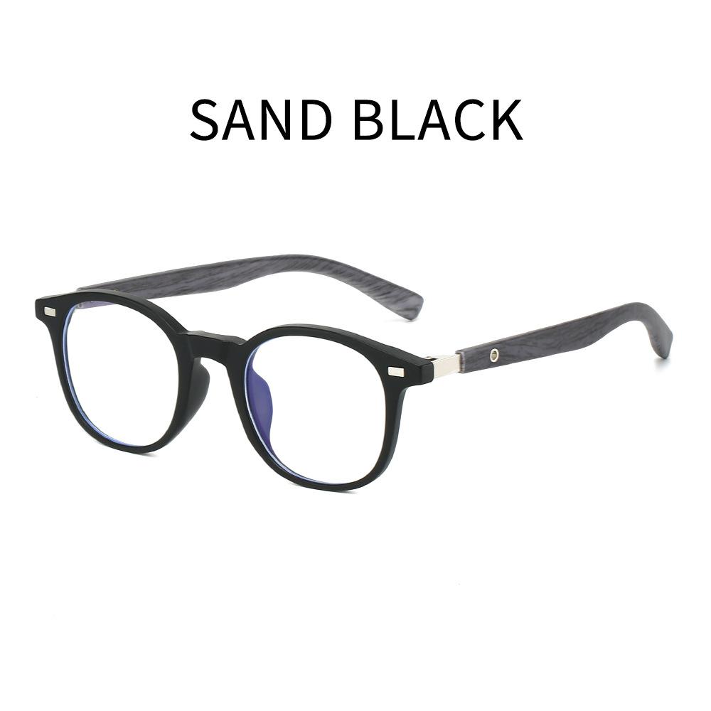 New Stylish HD Large Frame Women's Reading Glasses Retro Neutral High Quality Wood Grain Leg Anti Blue Light Glasses