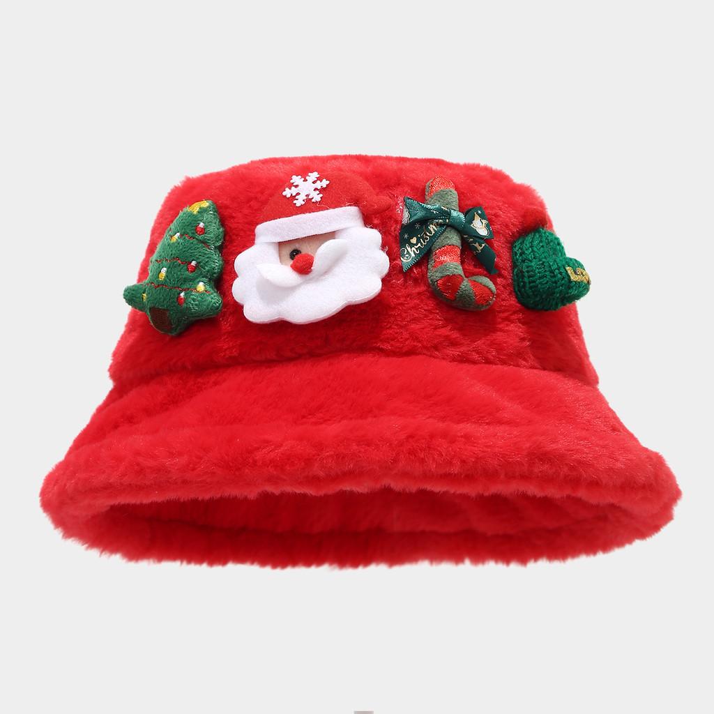 Winter Christmas Decor Fisherman Hat With Elf Theme For Casual Holiday Outfits
