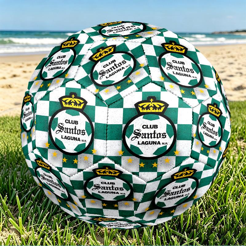 Club Santos Laguna Print Size 5 Soccer Ball, PU Wear Resistant Football for Match Training and Daily Practice, Birthday Gift for Soccer Fans