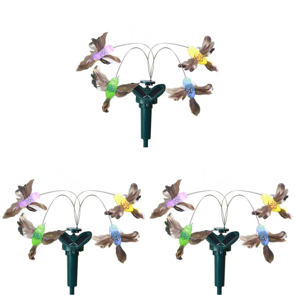 Солнечные летающие колибри для помещений и улицы, танцующие порхающие бабочки, водонепроницаемые, творческая атмосфера для домашних дорожек