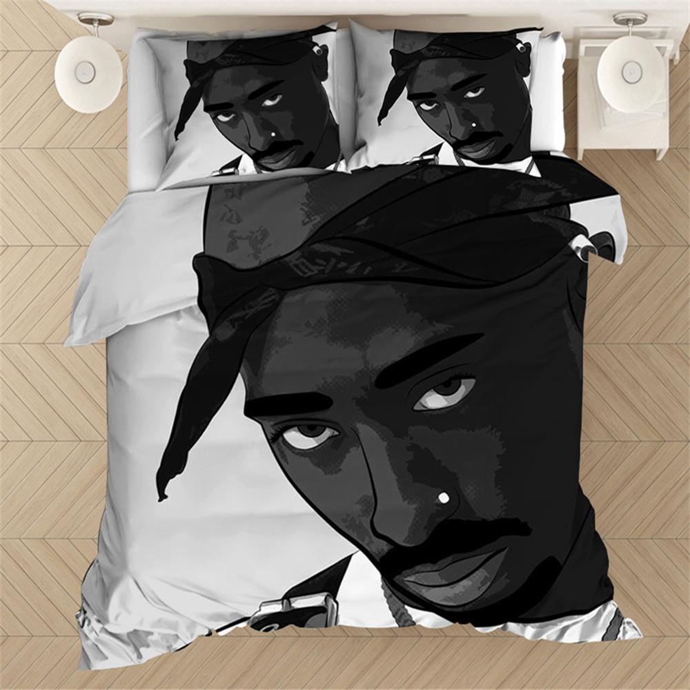 Rapper Tupac 2Pac 3D Printed Bedding Set Duvet Covers Pillowcases Comforter Bedding Set Bedclothes Bed Linen 01