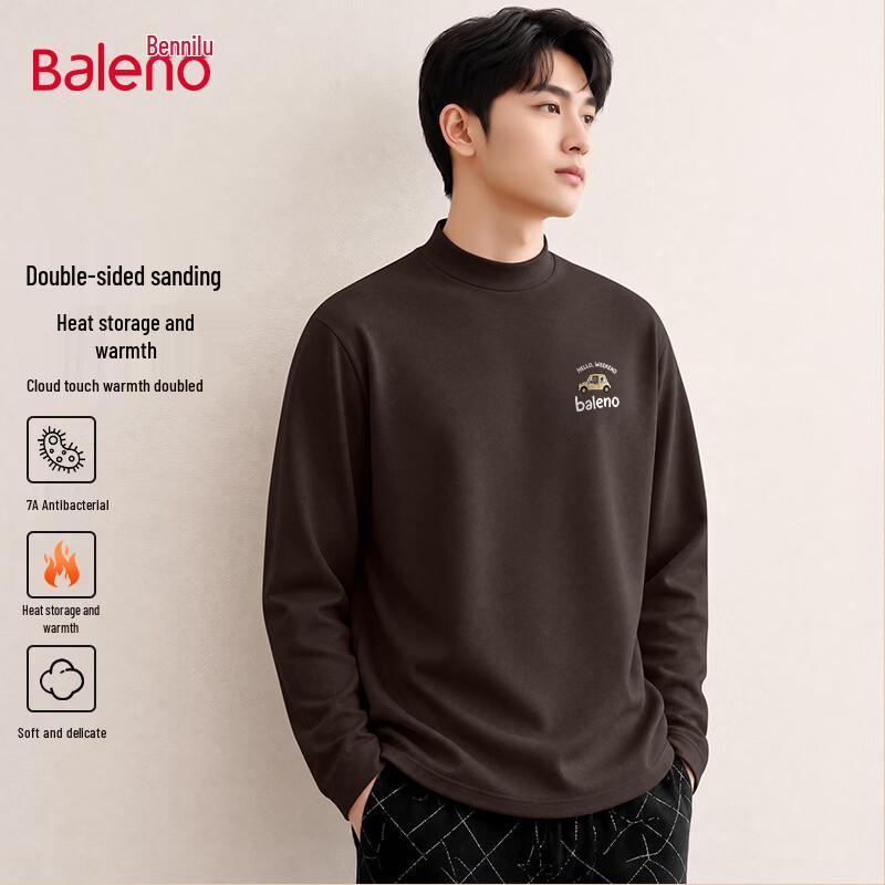 Baleno Men's Thermal Mock Neck Long Sleeve T-Shirt