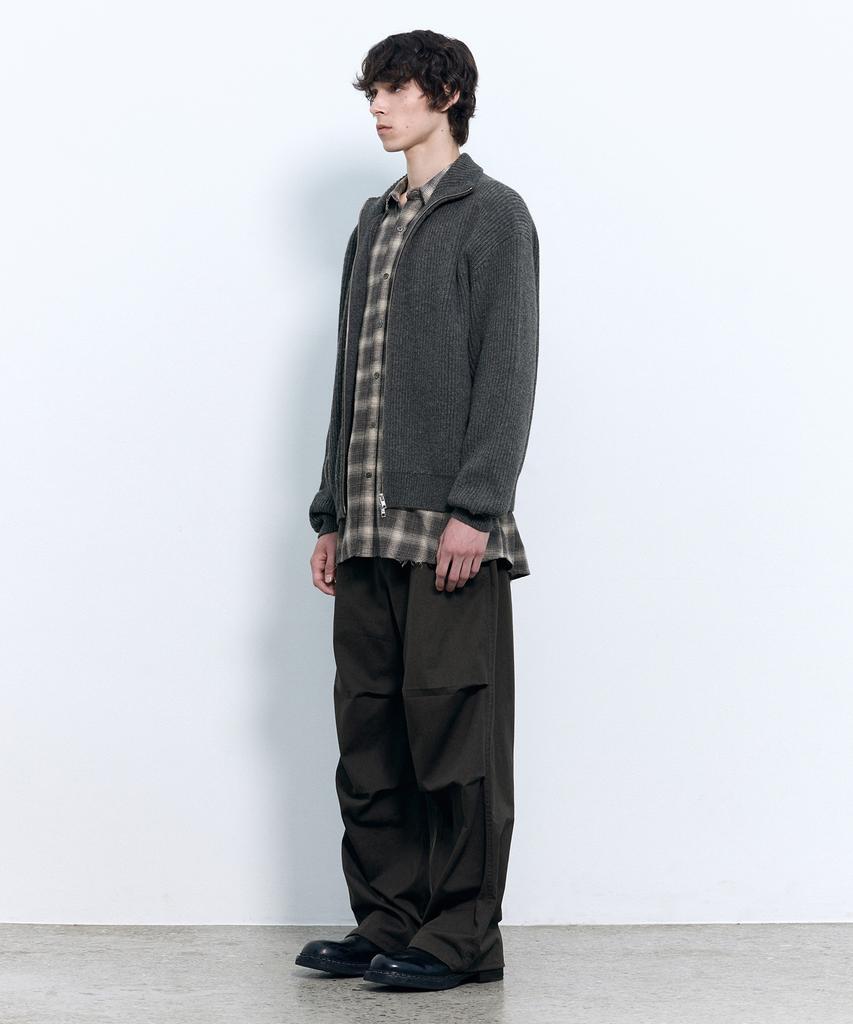 INSILENCE Vintage Print Military Pants Charcoal