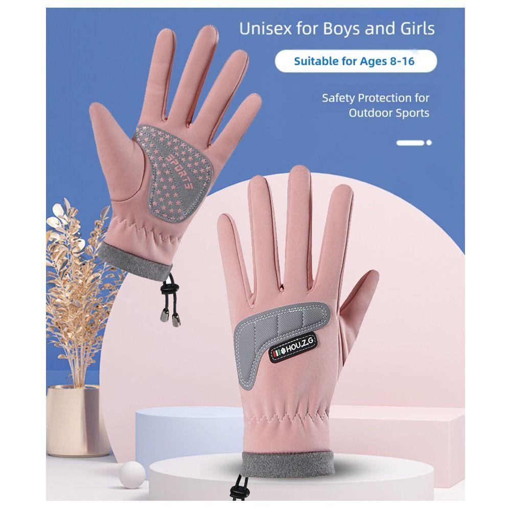 Keep Warm Anti Slip Gloves Fleece Lined Children's Riding Mittens Skateboarding