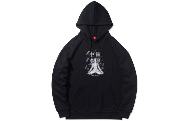 Men's Li-Ning X HajimeSorayama Sports Basketball Collection Sweatshirts Men's Black Hooded Moderate Regular
