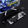 ABS Dual-Color Black and White Mechanical Keyboard Keycaps with Translucent Closed Characters for 61/87/104 Keys