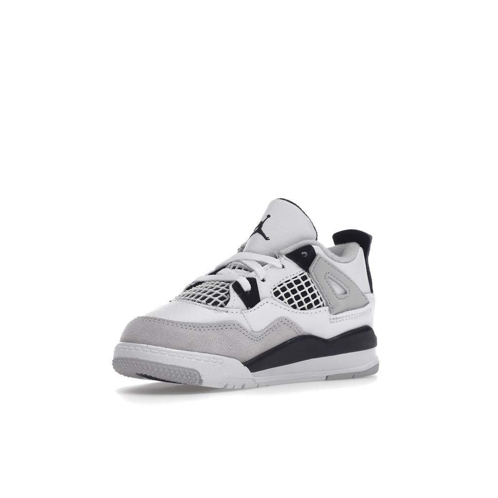 Air Jordan 4 Retro TD Military Black Baby Sneakers White Neutral-Grey BQ7670-111