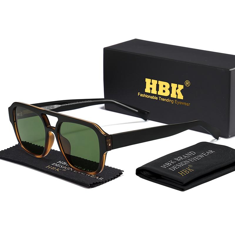 HBK Панк Солнцезащитные Очки Мужские Женские Классические Квадратные С Плоской Верхней Частью Двойной Мостик Солнечные Очки Летние Для Улицы Путешествий Пляжа Очки