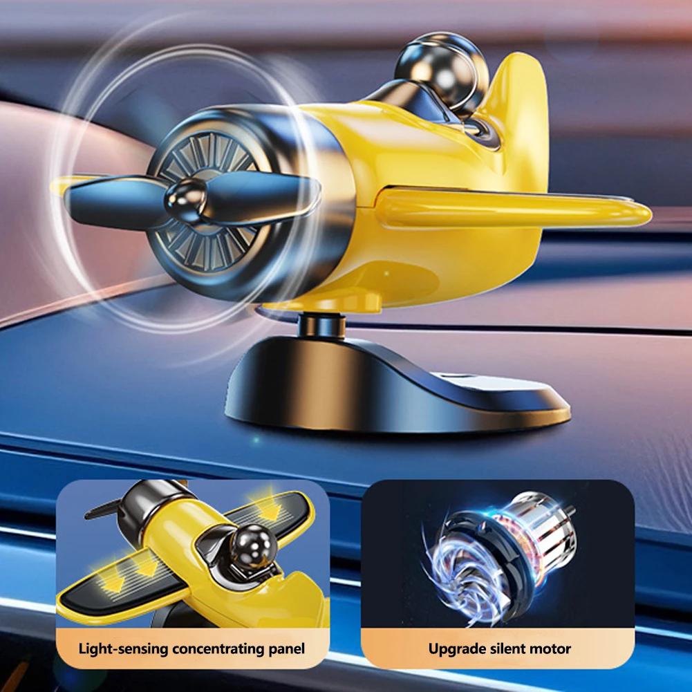 Креативное украшение для автомобиля на солнечной батарее, самолет, вращающаяся мельница-спиннер на приборную панель, аксессуар для автомобиля на центральную консоль