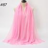 New Fashionable Women's Long Crinkled Cotton Linen Scarf with Tassel Edge - Solid Color Shawl