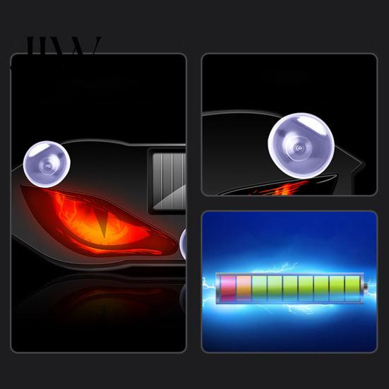 USB Rechargeable Car Light Solar Devil Eyes for Windshield, Magnetic Installation Window Warning Sign with Three Unique Vehicle Glow Decor