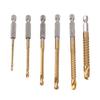 Набор из 6 зубчатых сверл с прямым шестигранным хвостовиком, спиральные сверла по дереву с зубчатой кромкой