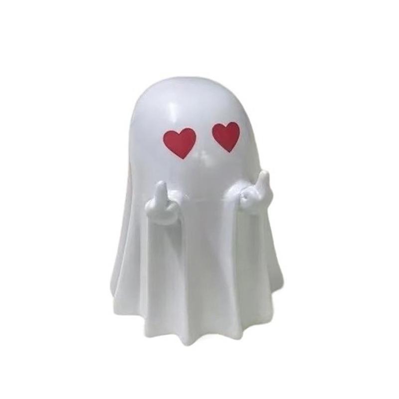 Хэллоуинская фигурка призрака Жуткая смоляная статуэтка призрака Милые украшения в виде призраков Идеально подходит для домашнего декора и декора крыльца на Хэллоуин Настольный