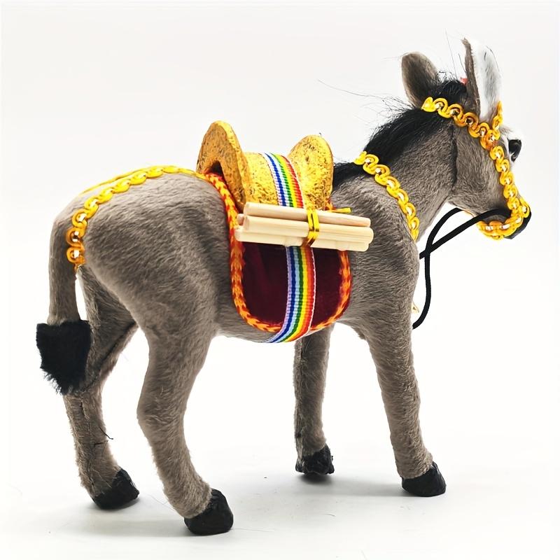 1PC Handmade Donkey Blown Black Ornament Handcrafted Holiday Decoration Farm Animal Collection for Christmas Tree Birthday Gift