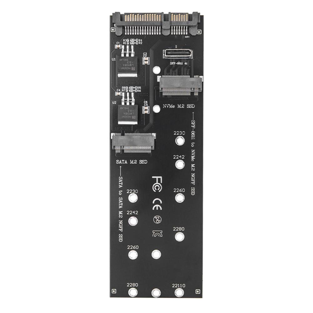 M.2 SSD To Sata Adapter Card Dual Protocol Adapter Card NVMe M.2 NGFF To SFF-8611 Expansion Card Fit for PC Desktop Mainboard