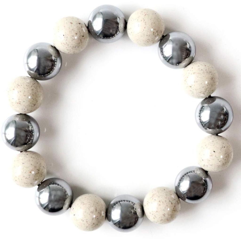 Браслет Terahertz Ore Hokutolite, 12 мм, натуральный камень, внутренний диаметр [ЗОЛОТОЙ КАМЕНЬ], приблизительный. 15.5cm