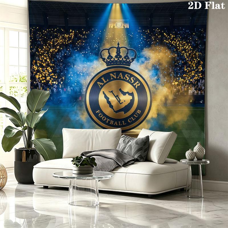 Al-Nassr FC Wall Tapestry Aesthetic Wall Hanging Printed Fabric Blanket Decorative Tapestries for Bedroom Living Room Home Decor