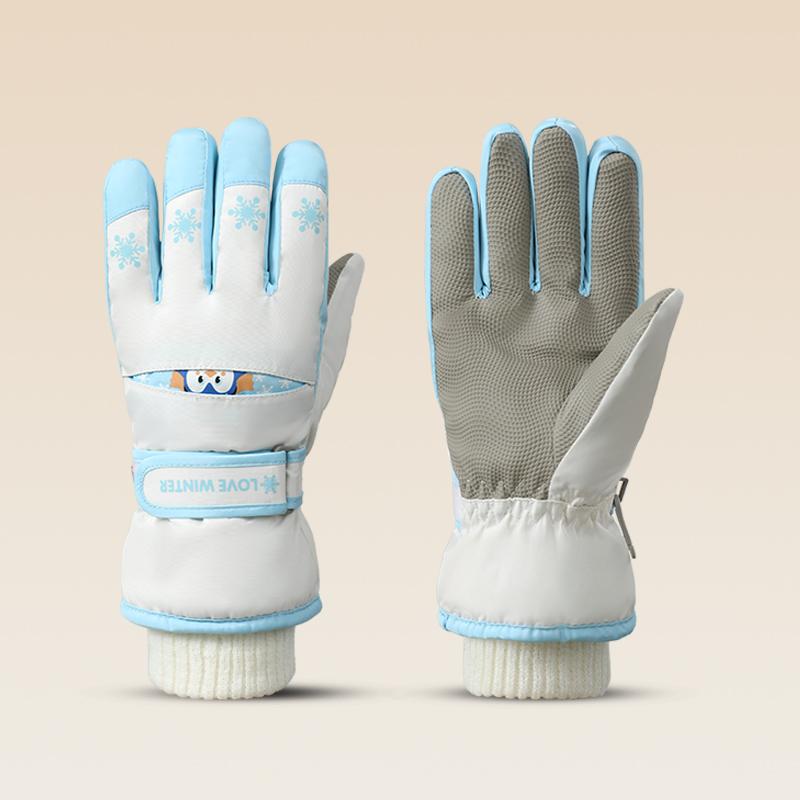 High Quality Thickening Keep Warm Sports Snowing Custom Children Winter Kid Waterproof Ski Gloves