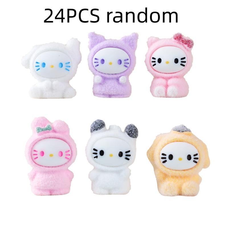 6/24PCS New product plush cartoon super cute DIY resin office home desktop decoration cultural and creative doll gift