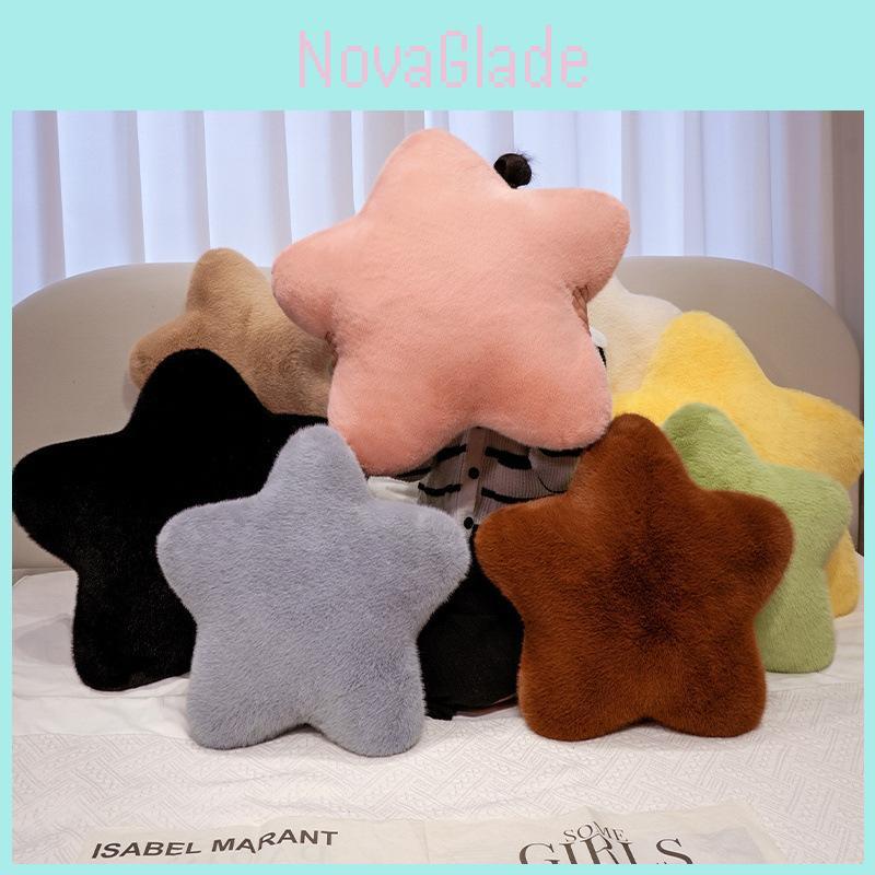 Star Shape Soft Throw Pillow With Short Plush Cover For Couch And Bedroom Use