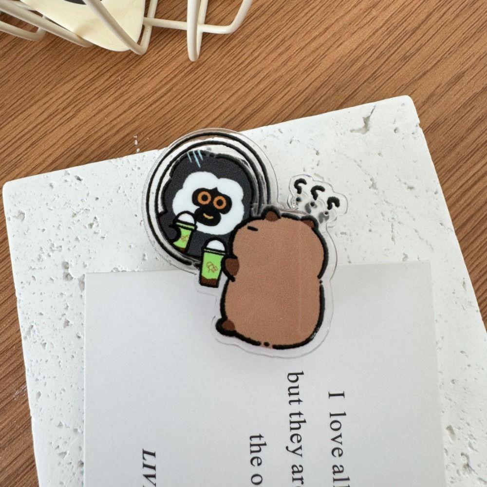 Acrylic Cartoon Capybara Clip Stationery Cute Capybara Photo Clip Capybara Paper Clip  Scrapbook