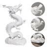 Художественная статуэтка дракона, 3D-печатная китайская фигурка, Белая статуэтка для коллекционирования, Статуэтка Фэн-шуй для украшения дома и офиса