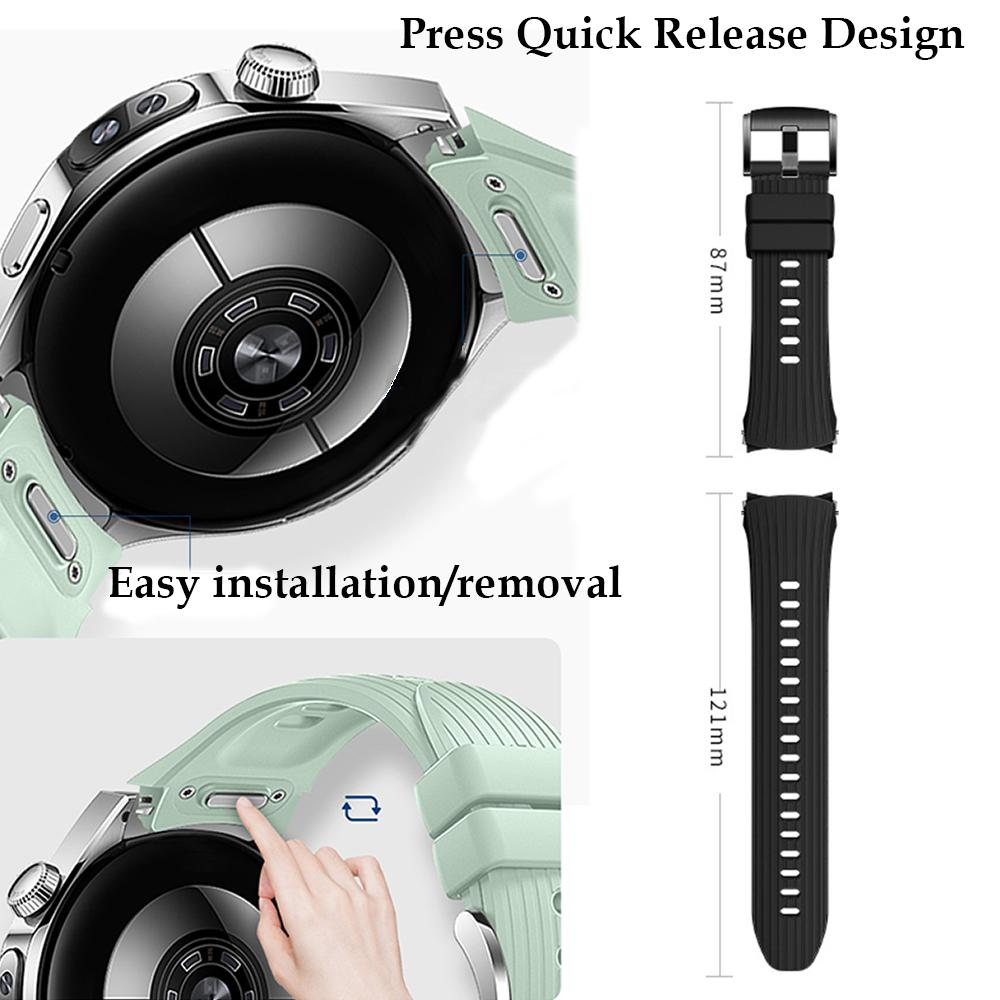 Ремешок для Huawei Watch 5 42 46 мм Мужской Женский Браслет для Huawei Watch 5 42/46 мм Нажимной Быстросъемный Силиконовый Ремешок Браслет