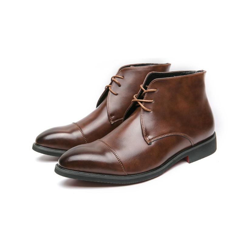 Модные кожаные ботинки для мужчин из натуральной кожи, больших размеров, ботинки высокого качества, дизайнерские, формальные, повседневные, модные, деловые