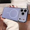 Магнитный чехол с матовым покрытием и линзой из кристалла для For Iphone 17 Air 16 1 14 13 12 11 Pro Max Plus Для чехла с беспроводной зарядкой
