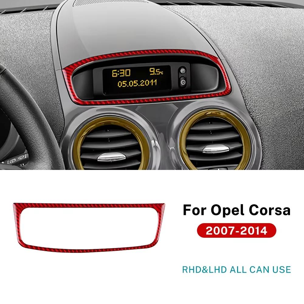 Carbon Fiber Center Console Clock Screen Frame for BMW E60 5 Series 2005-2010, Exact Fit Anti-Scratch Interior Decoration Trim