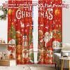 2pcs, 2D FLAT PRINTING Curtains (Without Rod) FestiveJoy Christmas Holiday Curtains with Digital Printing Polyester Easy Install