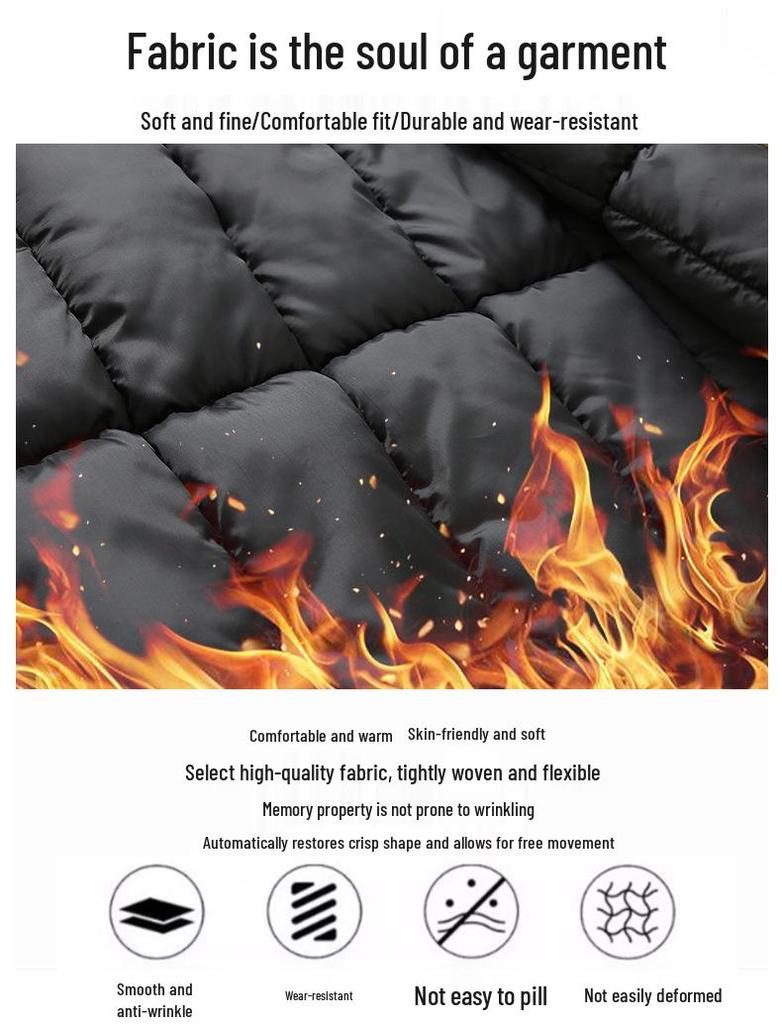 Мужская хлопковая куртка средней длины с капюшоном большого размера - Зимняя модная марка 808