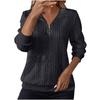 Women's Fashion Long Sleeve Solid Color Casual Collared Zipper Long Sleeve Pocket Sweatshirt
