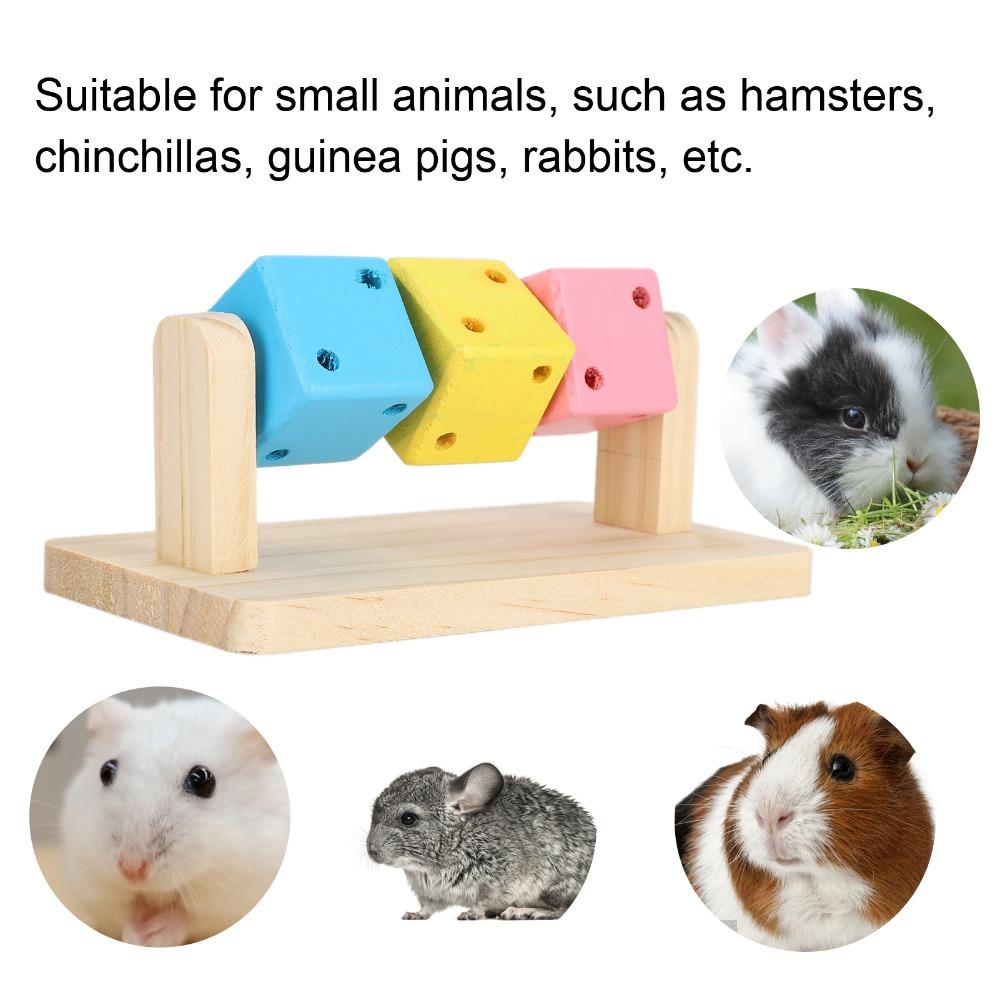 Wood Hamster Grinding Toy Chewable Wooden Block Toy Interactive Wooden Chew Toy Small Pets
