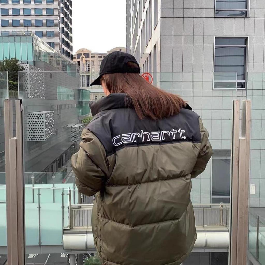 Пуховая хлопковая куртка Carhartt: Зимняя версия, защищающая от холода и ветра, с вышивкой для мужчин и женщин - Модная верхняя одежда для пар