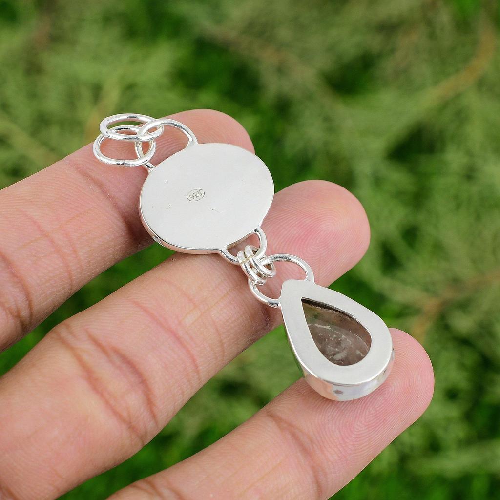 Daughters Day Sale Sterling Silver Pear Garden Quartz Gemstone Pendant Jewelry