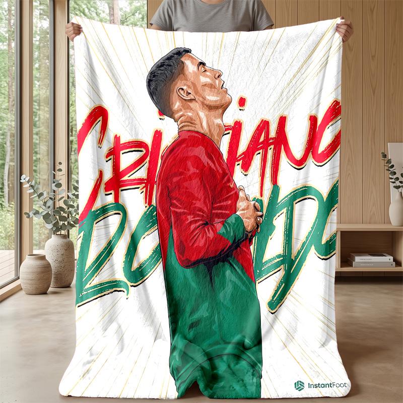 Cristiano Ronaldo Theme blanket Soft Flannel Blanket Plush Throw Blanket Cozy Sofa Bed Blanket for Home Decor