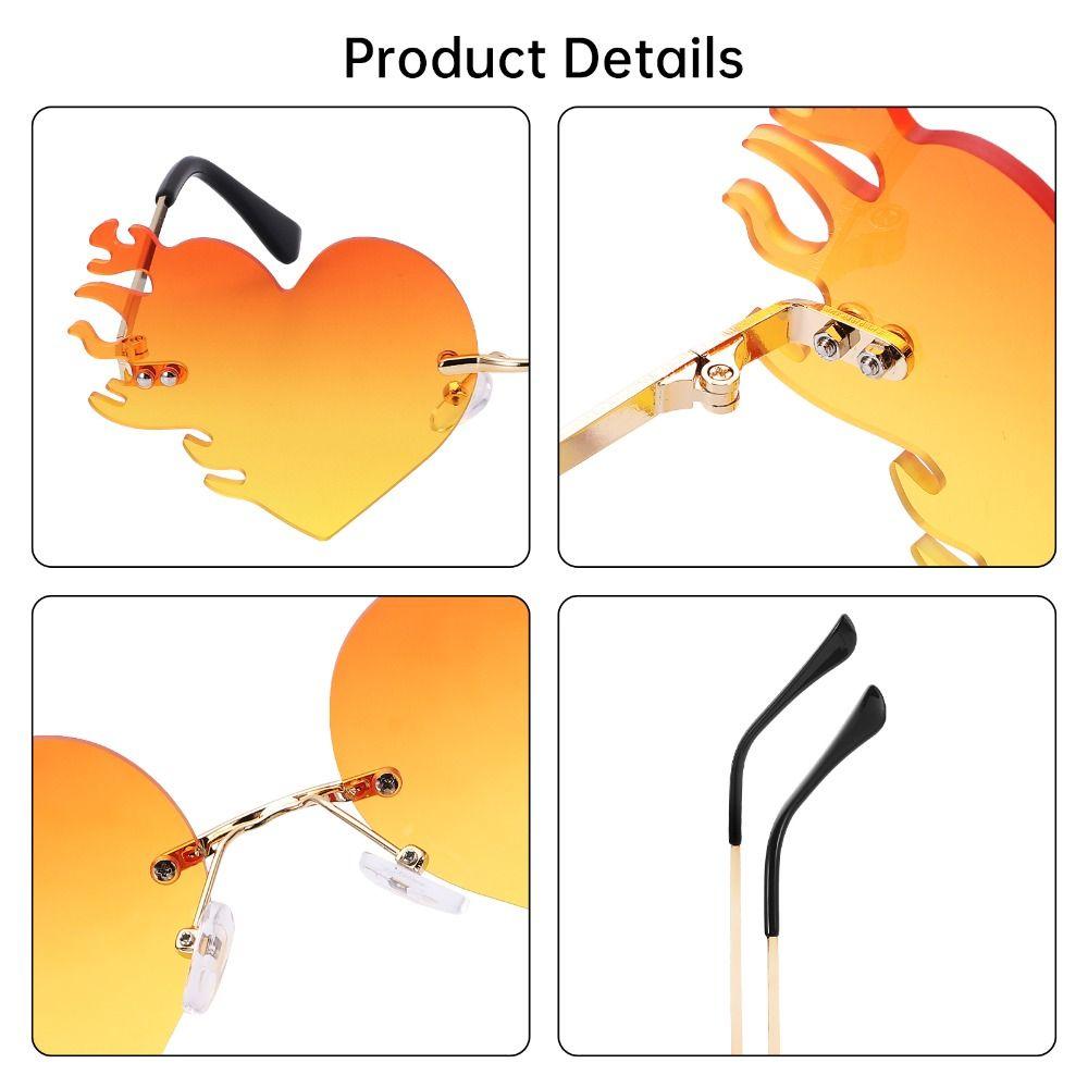 Солнцезащитные очки без оправы в форме сердца, аксессуары для костюмов, вечерние очки для женщин и мужчин