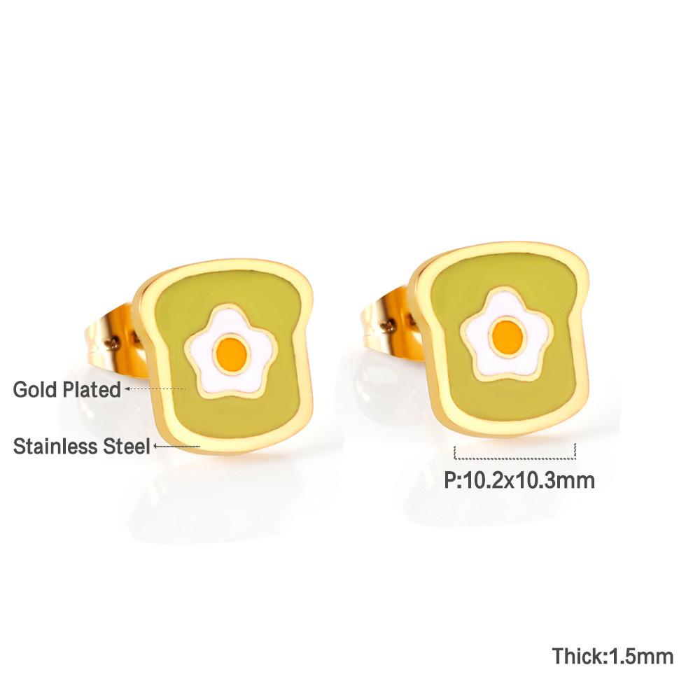 Summer Niche Design Earrings Female Cute Sweet Cartoon Fruit Food Small Stud Earrings Children
