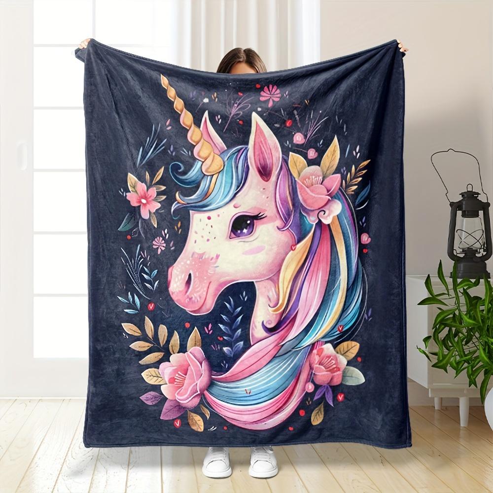 Cozy Unicorn Fleece Throw Blanket for Girls - Soft Lightweight & Warm | Perfect for Bed or Couch | Machine Washable | Suige Home