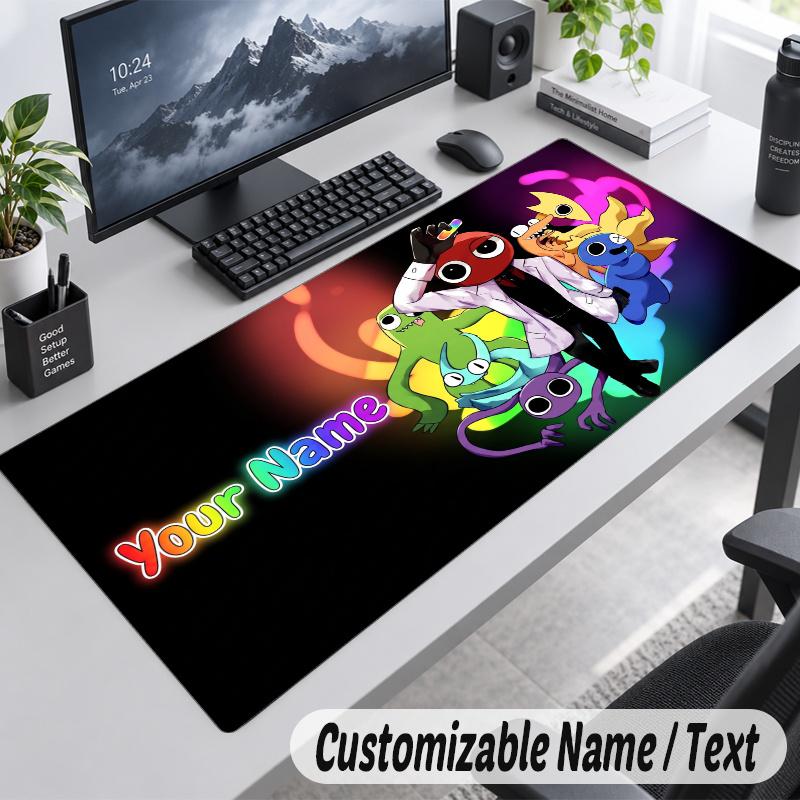 Rainbow Friends Personalized Large Mouse Pad Custom Name Text Extended Desk Mat Gaming Mousepad