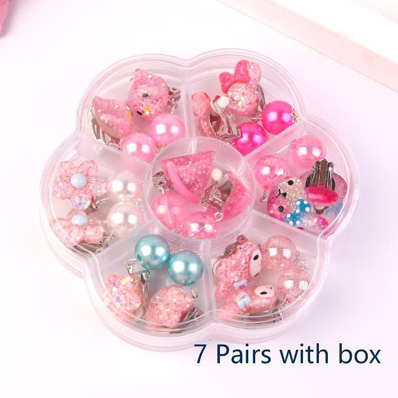 Детские серьги без отверстий для ушей для маленьких девочек, милые цветочные серьги с жемчужинами и жемчужинами, модные украшения, подарок, жемчужная бахрома, клипса для ушей, серьга-подвеска