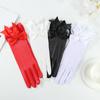 Fashion Chiffon Sunscreen Bow Bride Mittens Driving Gloves Lace Gloves