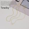 Tewiky Dainty 14k Gold Plated/Silver Cubic Zirconia Necklaces for Women | Simple CZ Jewelry Necklaces Trendy Gifts